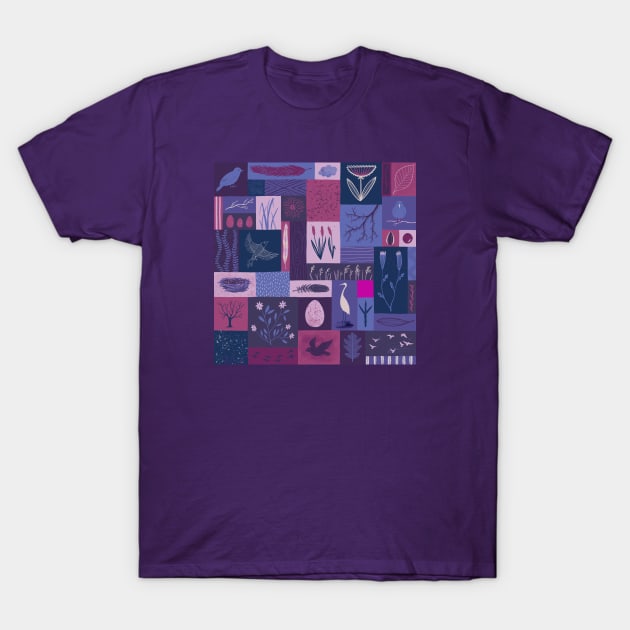 Purple Birds T-Shirt by Das Brooklyn